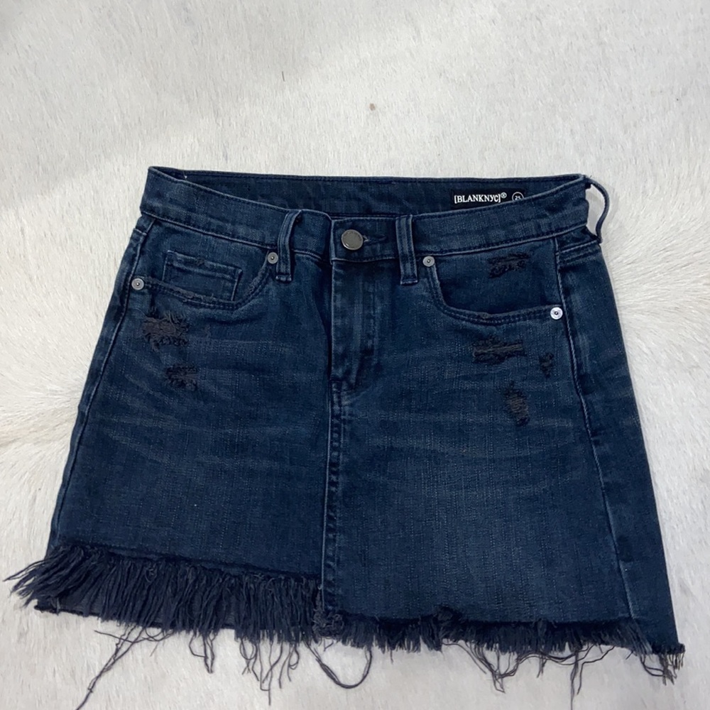 Blank NYC Jean Skirt Dark Blue